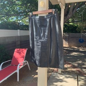 Maria Victoria genuine vintage black leather pencil skirt size 12